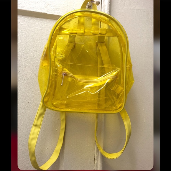 yellow clear backpack